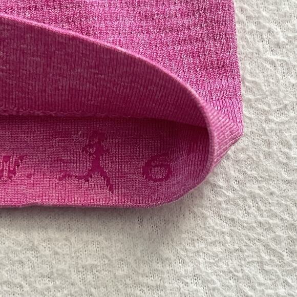 Lululemon Women Heathered Zing Pink Light Swiftly Tech Short Sleeve V-Neck Top 6 - Picture 3 of 6